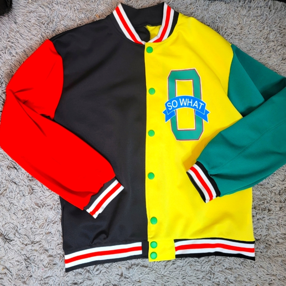 Color block faux Leatherman jacket